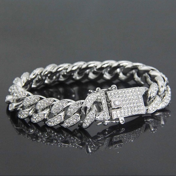 Other - Men Gold Plated Cuban Link Chain Bracelet new